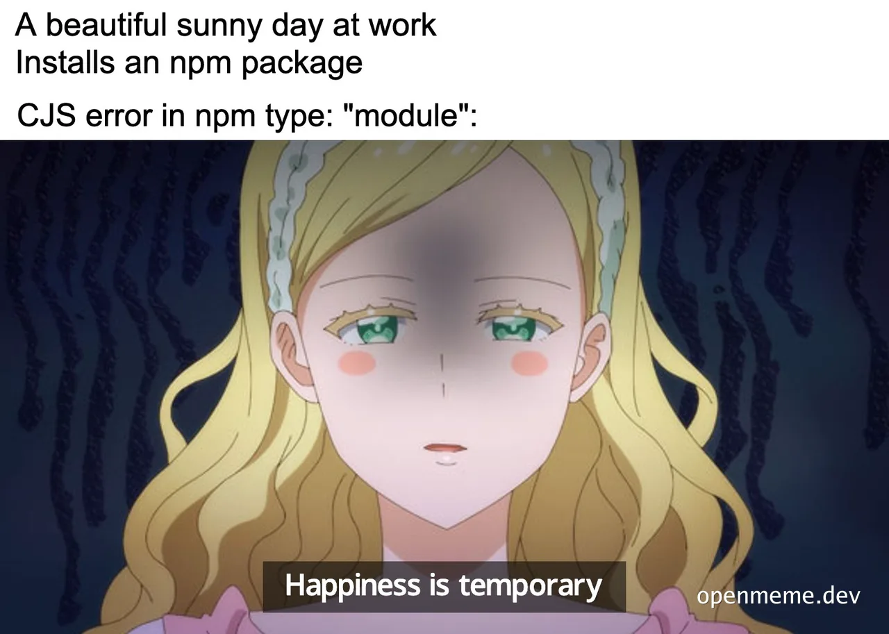 A cartoon woman with a shadow over her face and the caption 'Happiness is temporary'