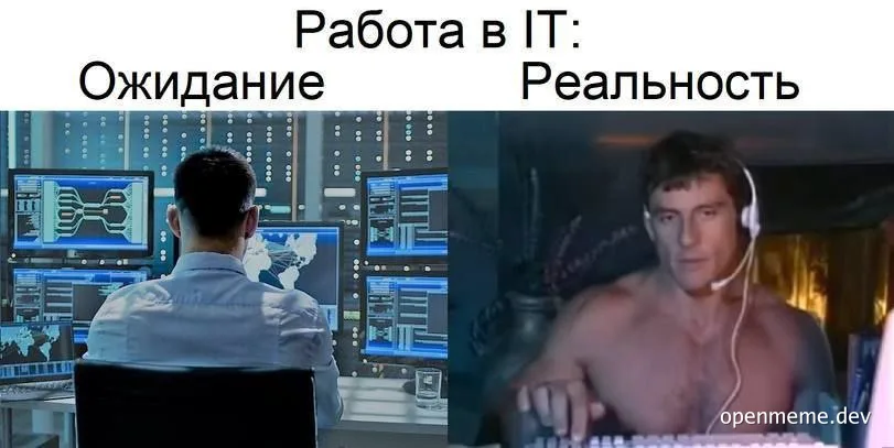 IT work expectation vs reality meme