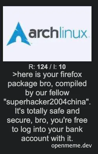 Arch Linux Firefox package security joke