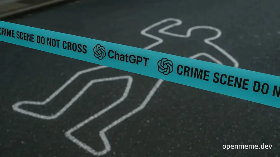 ChatGPT crime scene tape with a body outline