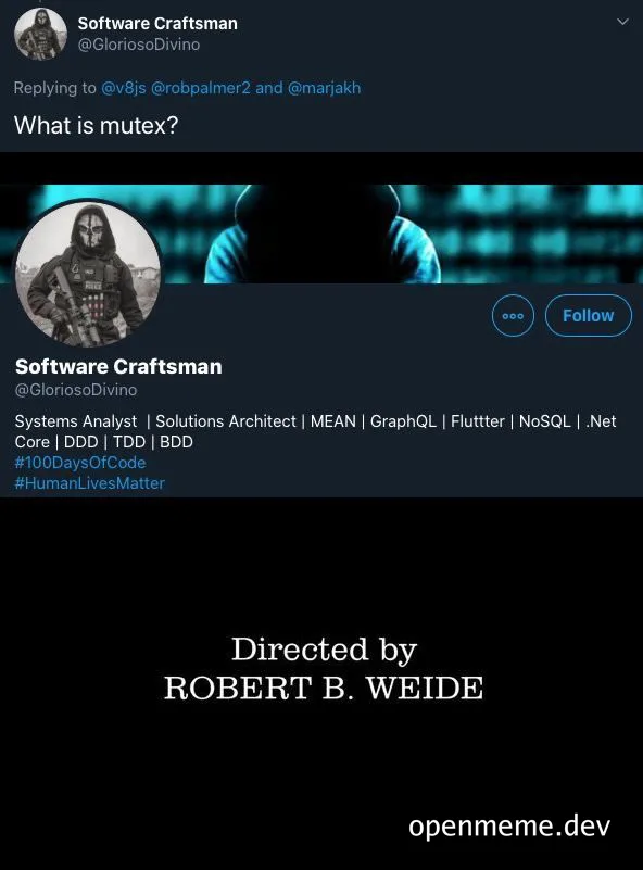 meme about mutex in software development