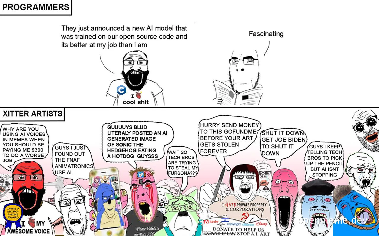 programmers and xitter artists react to AI