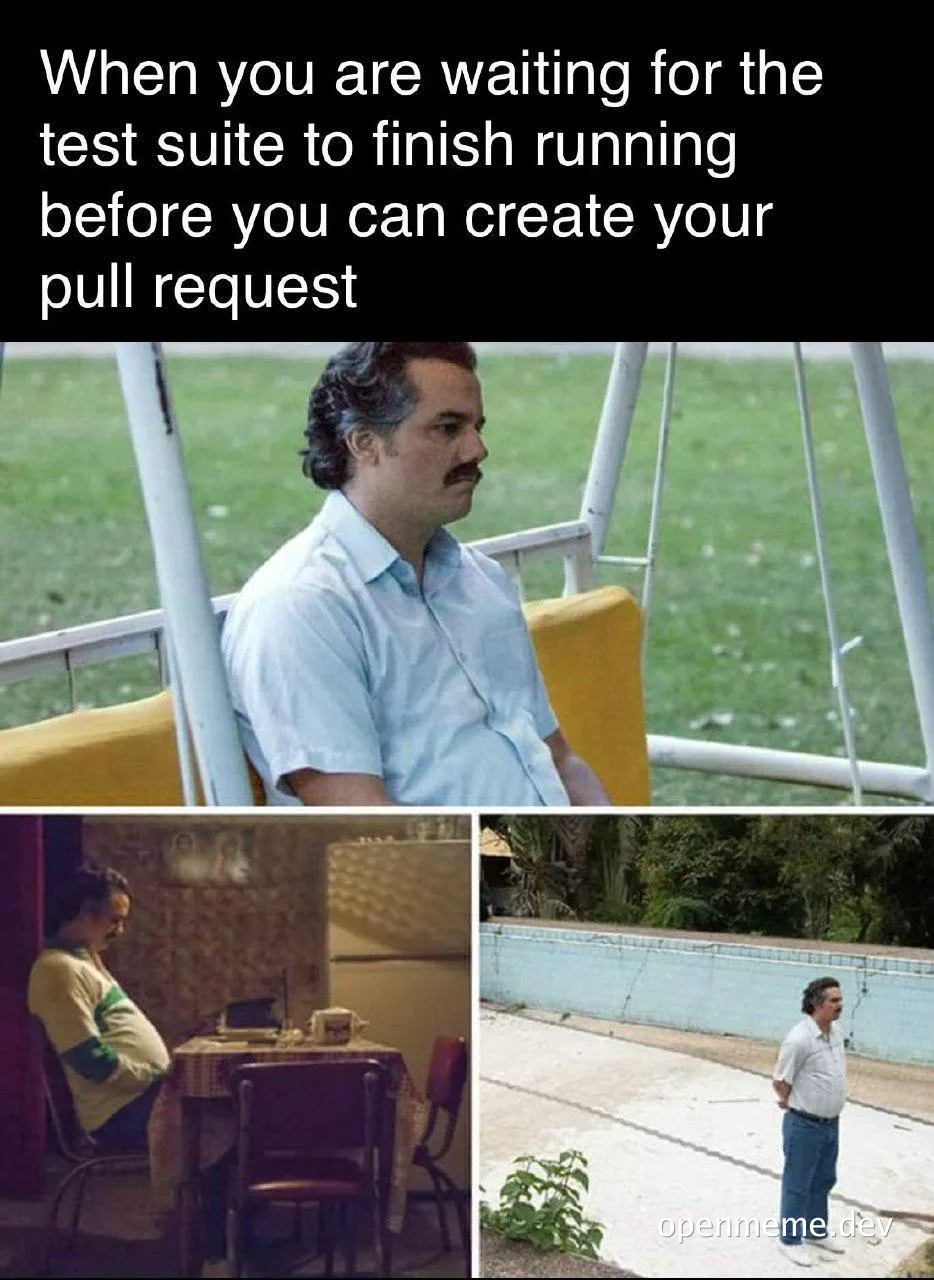 Escobar waiting for test suite to finish running