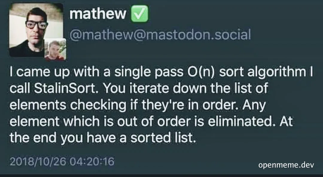 StalinSort meme image