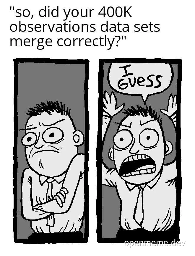 cartoon developer unsure if 400k observations data sets merged correctly