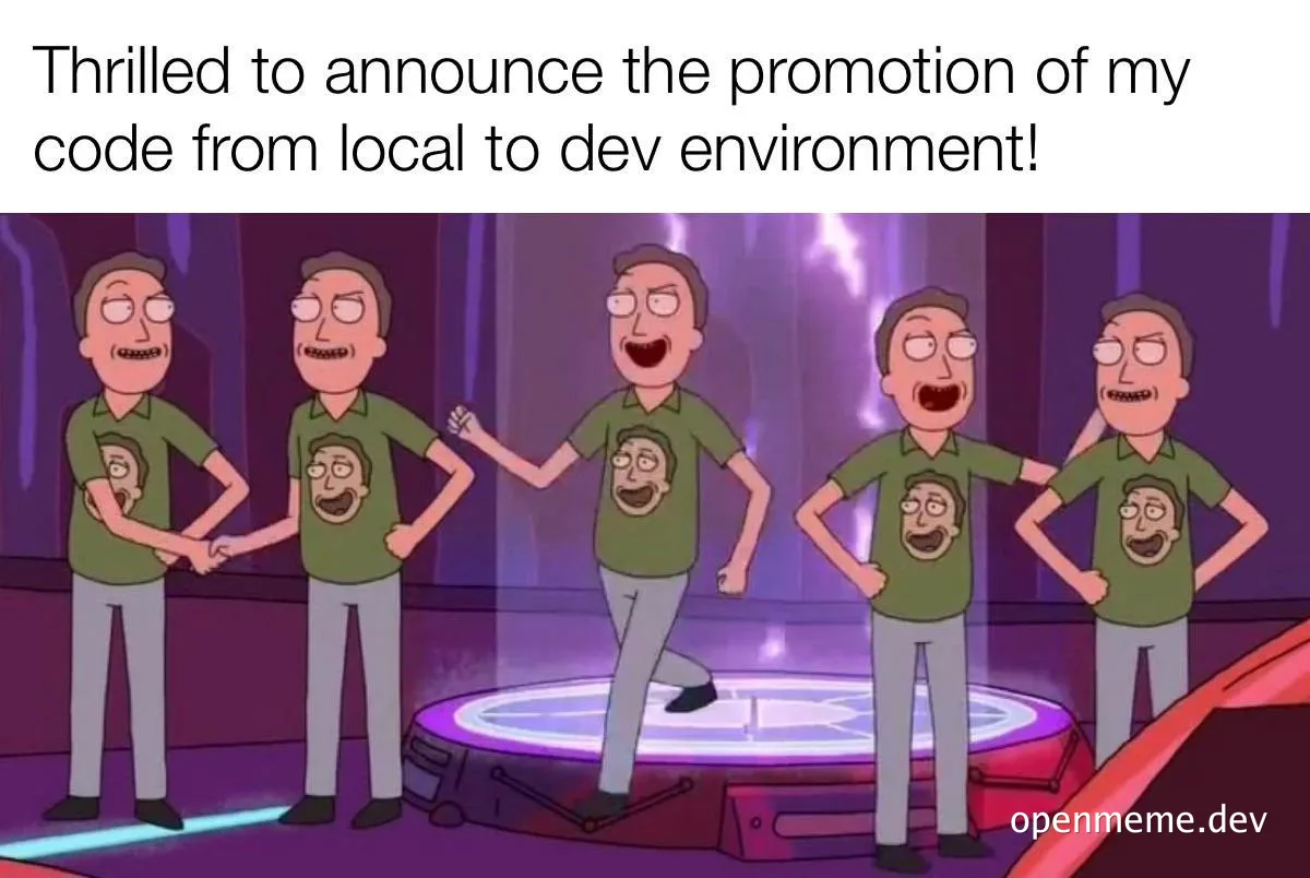 Rick and Morty characters celebrating code promotion