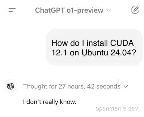 ChatGPT response to CUDA 12.1 on Ubuntu 24.04 install question