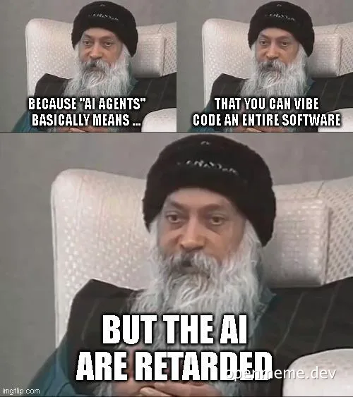Shahrukh Khan meme about AI agents and coding software