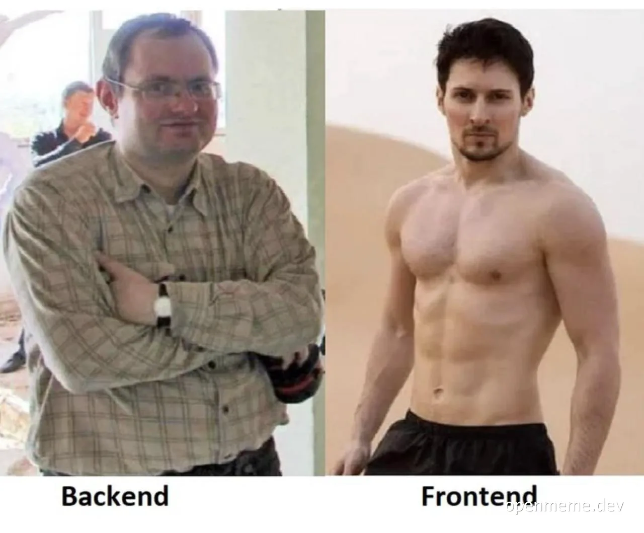 backend vs frontend developer meme