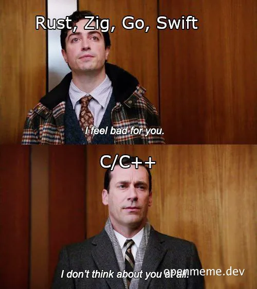 humorous meme comparing programming languages
