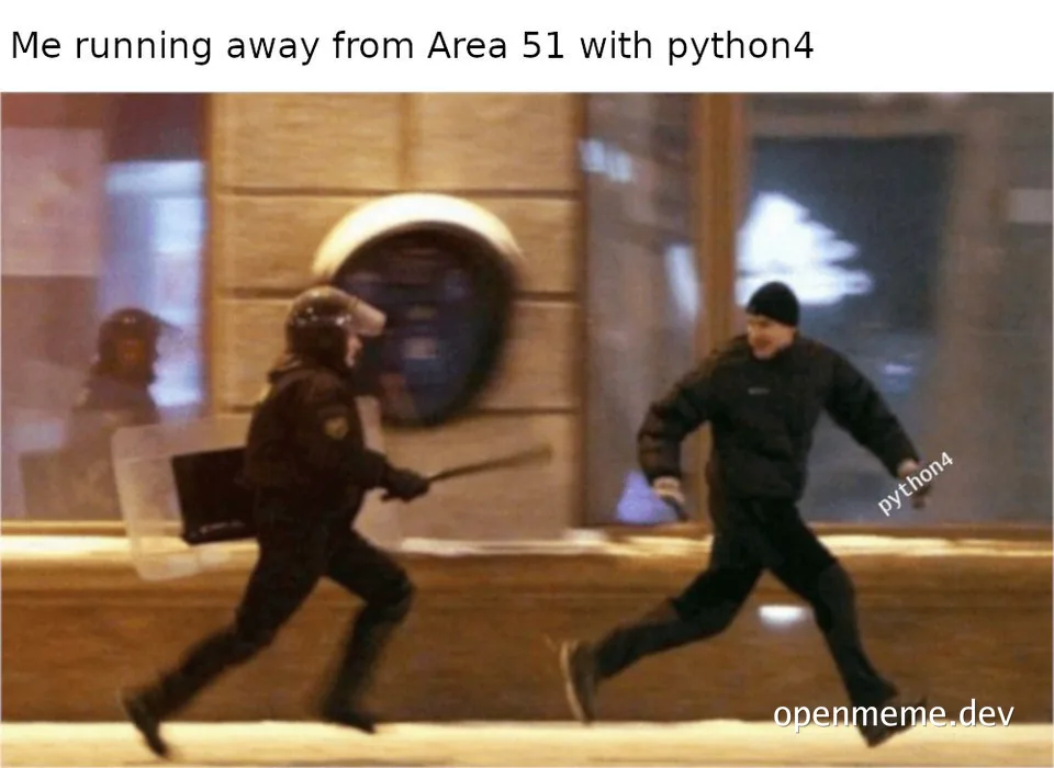 Police chasing a man running away with python4