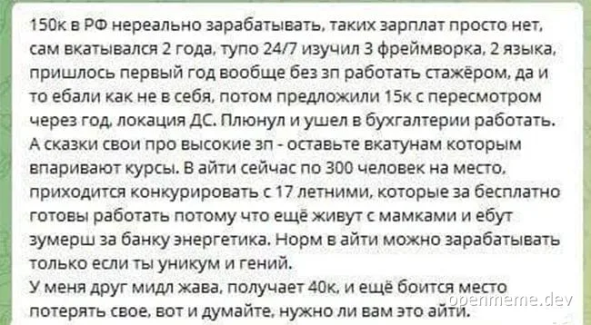 russian text about developer salary expectations
