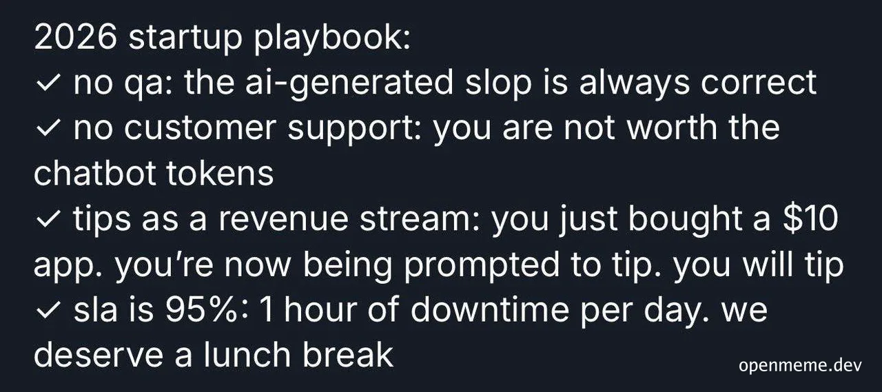 2026 startup playbook meme