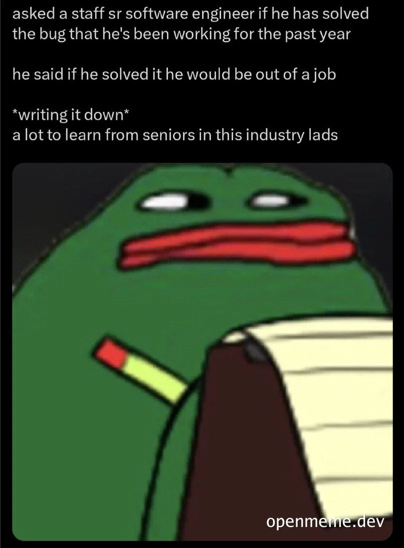 Pepe the Frog with a worried expression, holding a pencil and paper