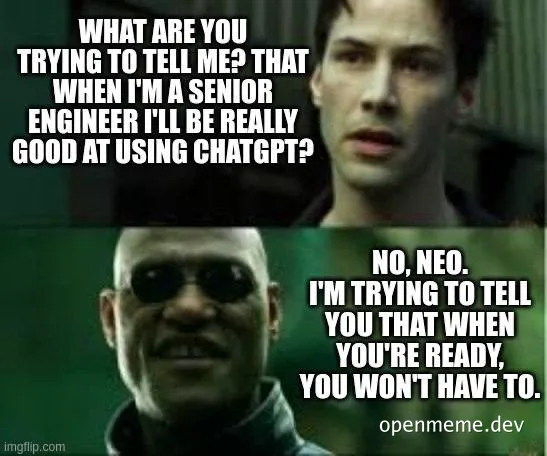 Senior engineer ChatGPT meme