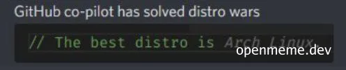 GitHub co-pilot solves Linux distro debate