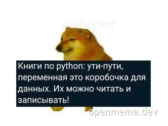 Doge meme with a caption about Python books