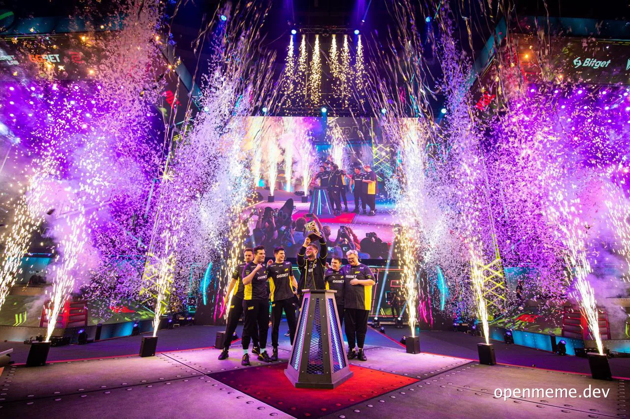 CS:GO team celebrating Major win with $1 million prize