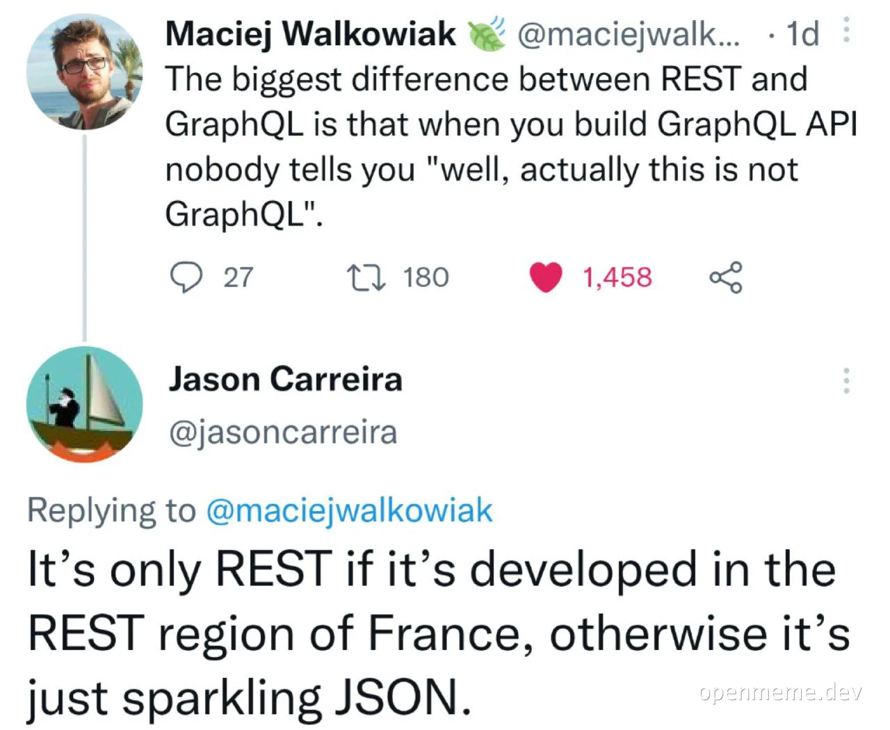 REST vs GraphQL API joke