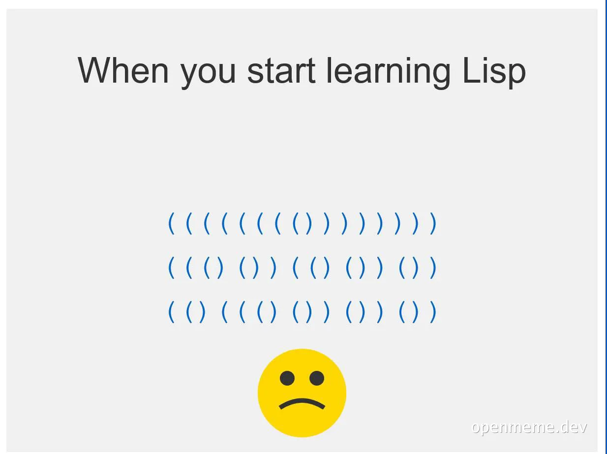 Lisp programming language learning meme