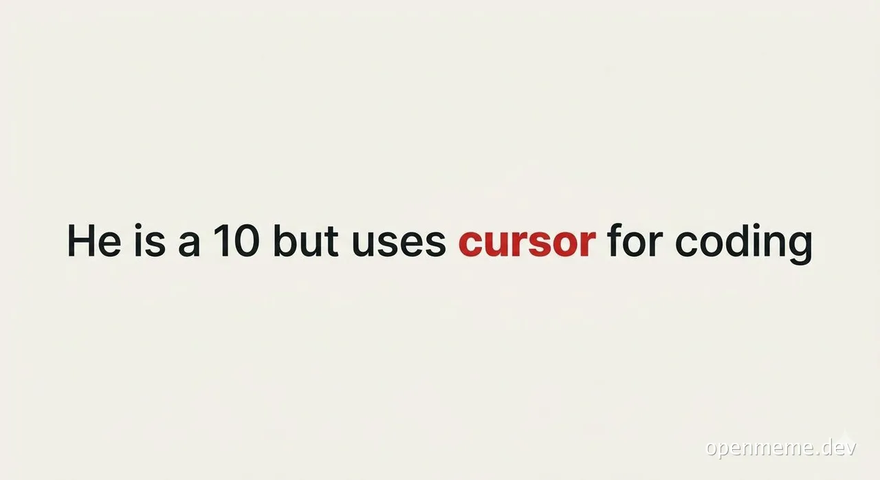 He is a 10 but uses cursor for coding