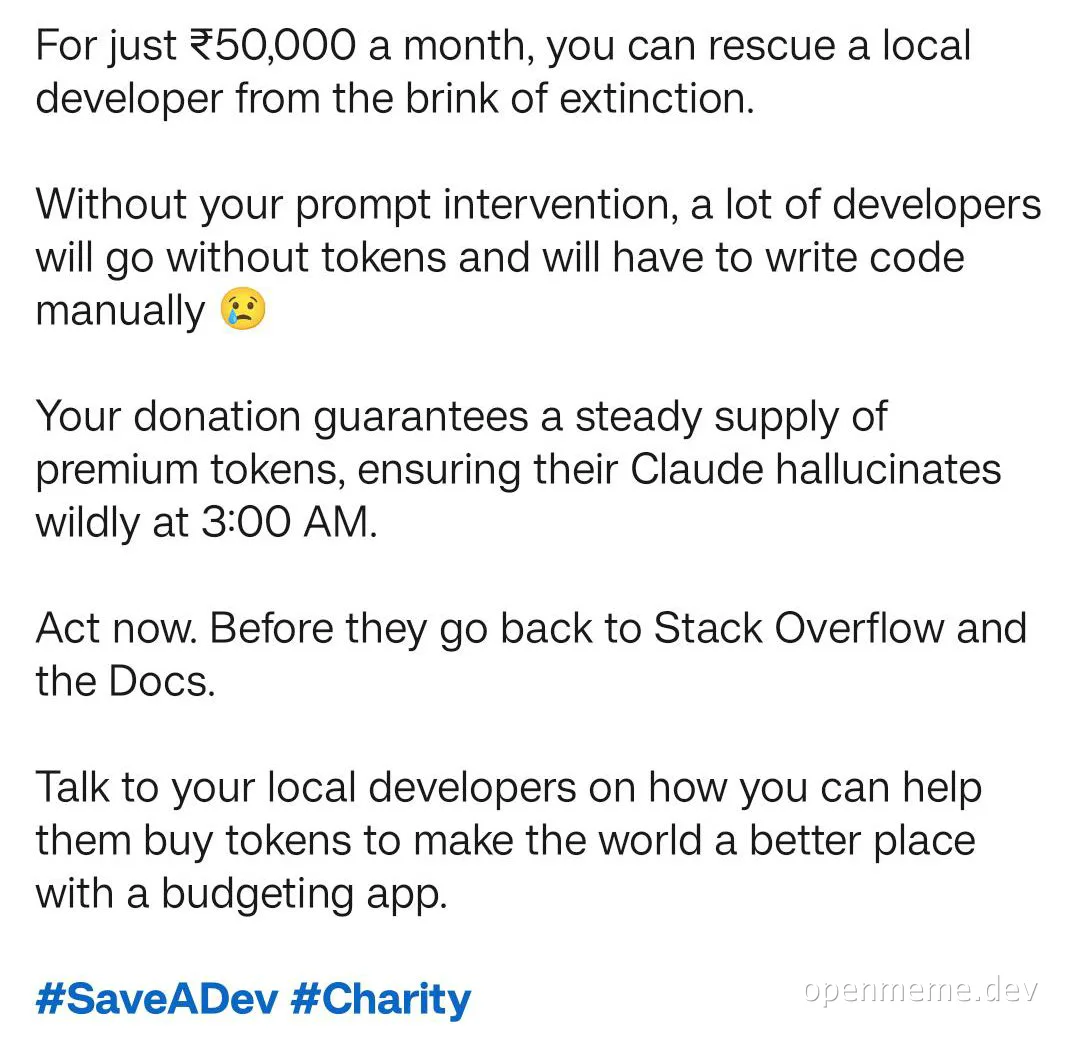 A developer rescue fundraising appeal