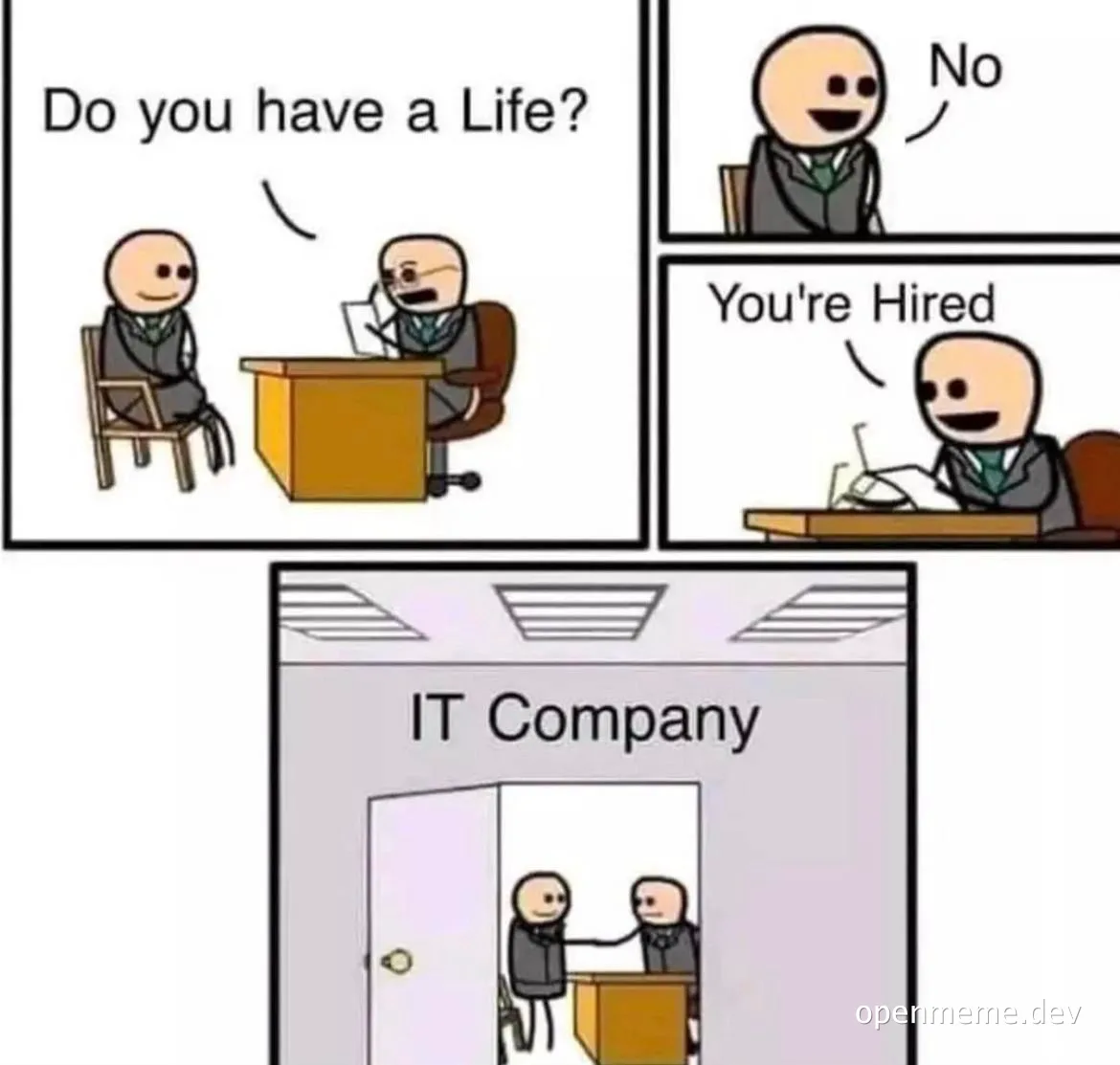 IT job interview meme
