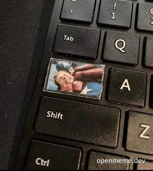 sticker on keyboard key