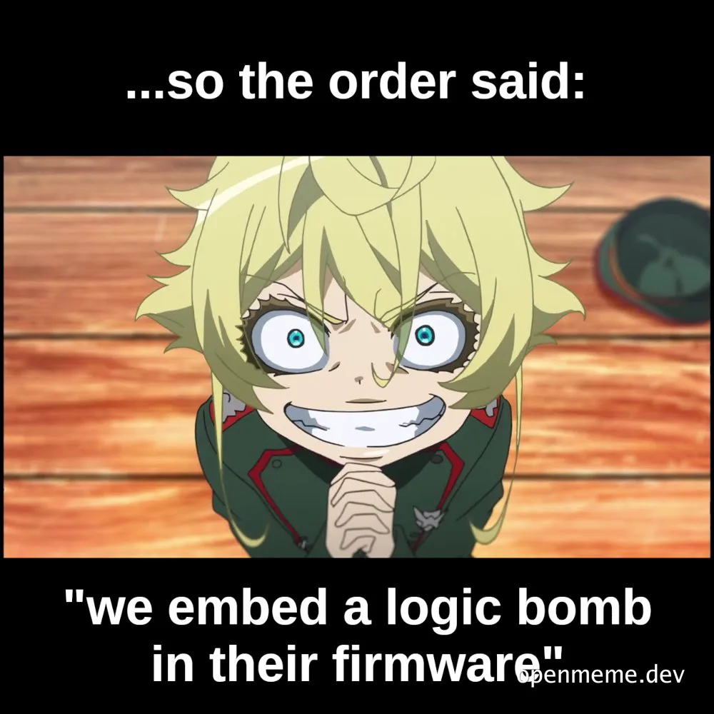 mischievous anime character with blonde hair and a maniacal grin