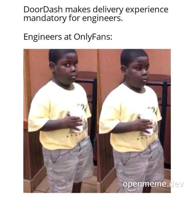 DoorDash engineers vs OnlyFans engineers meme