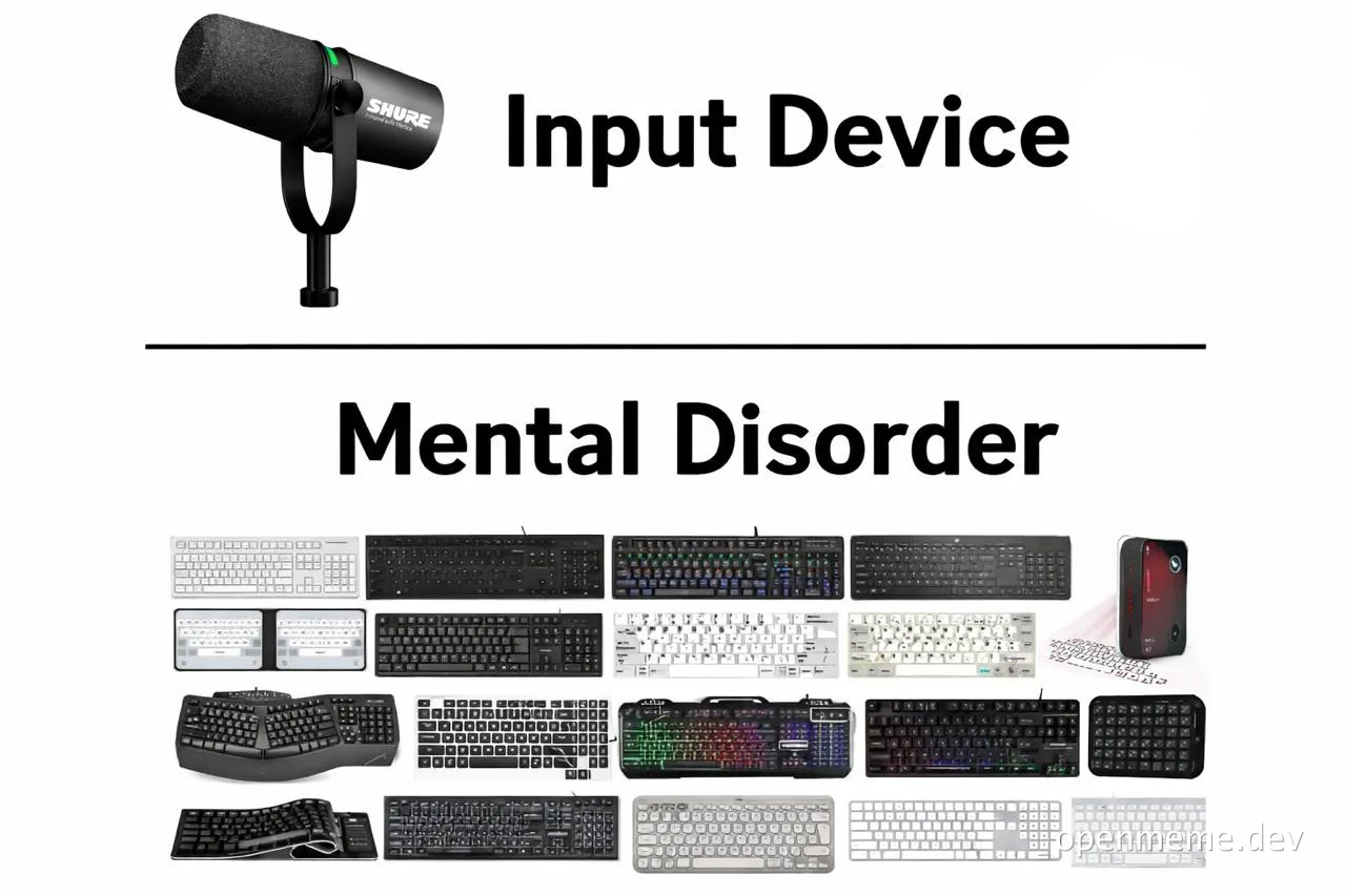 a microphone next to many keyboards