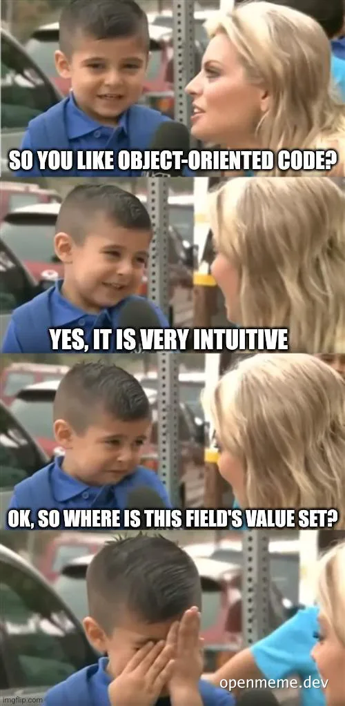 kid reacts to object-oriented code question