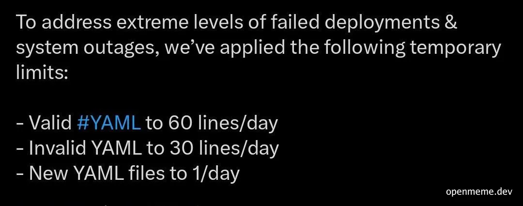 DevOps deployment limits meme