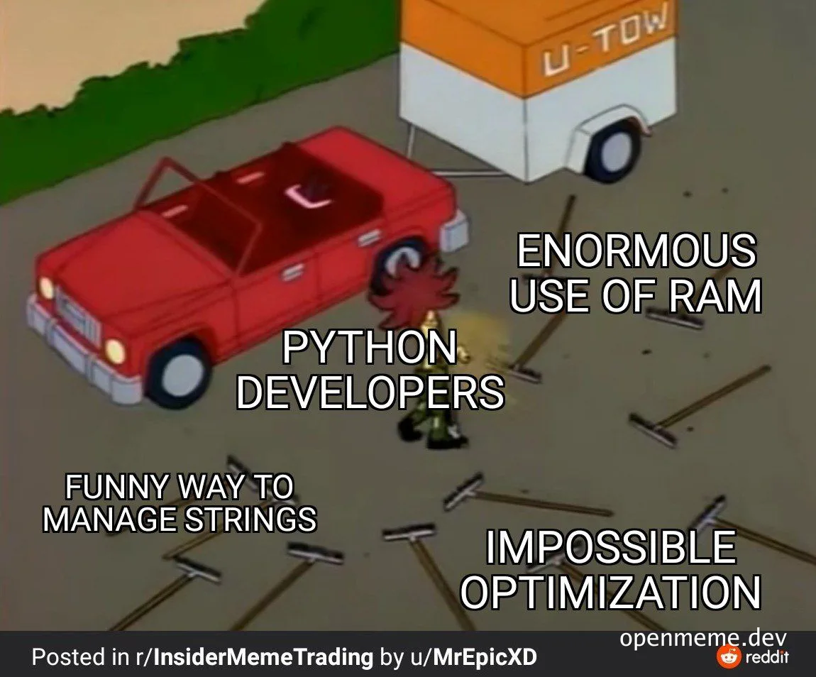 meme about python developers ram usage