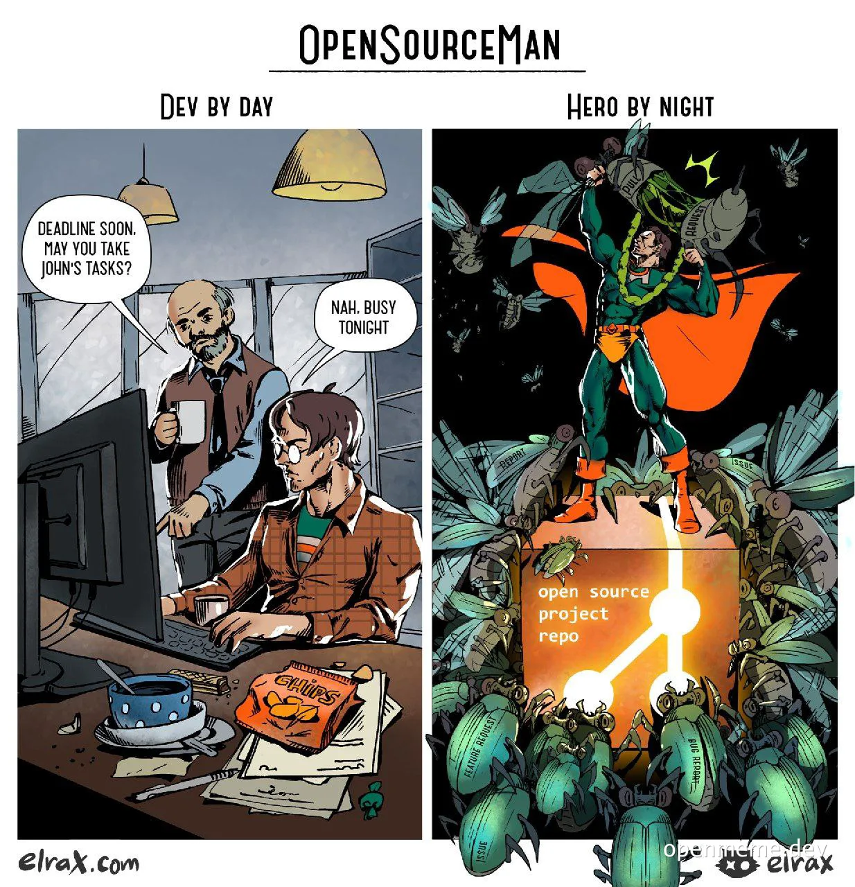 opensource superhero by night developer by day