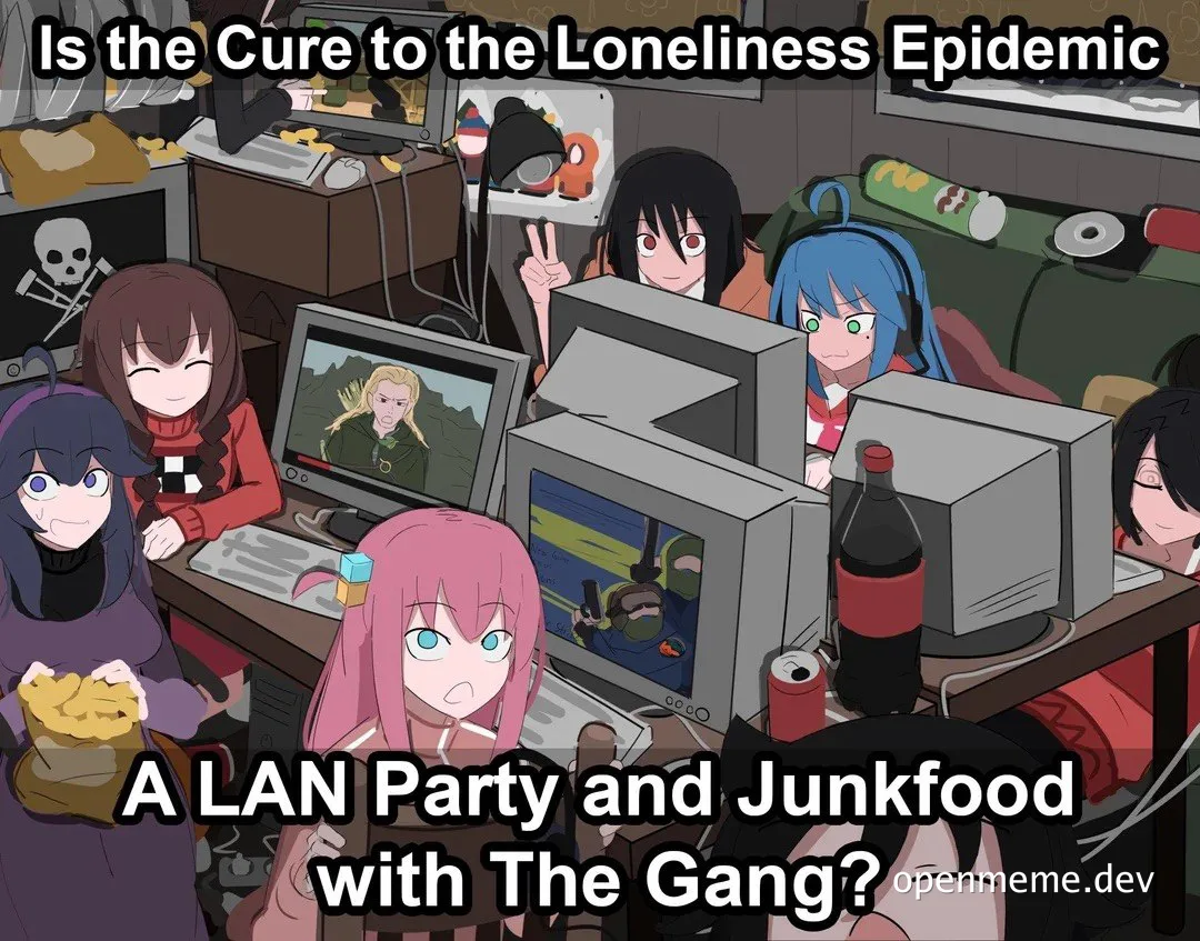 anime girls sitting around computers and gaming