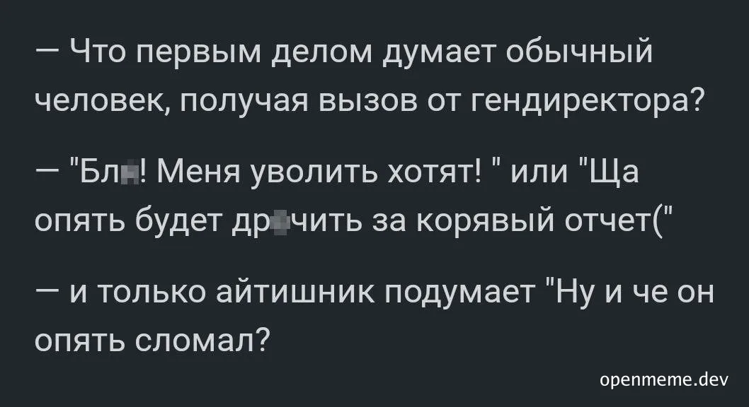 russian office worker vs developer reaction to ceo call