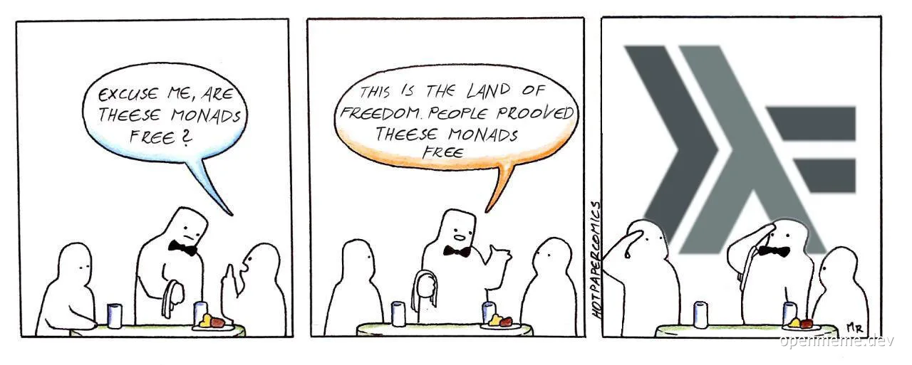 cartoon about monads being free