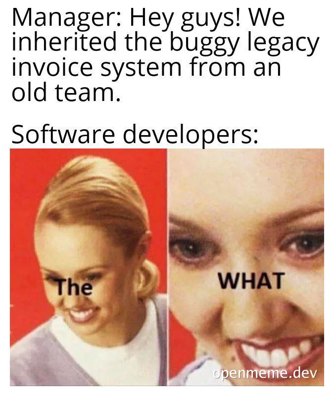developers reaction to legacy invoice system