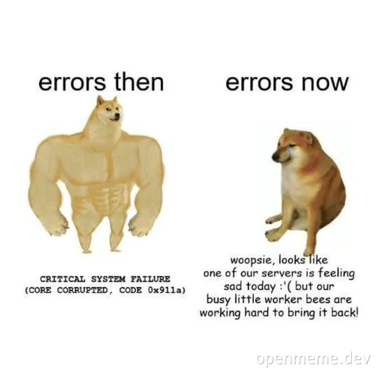 dogecoin doge error message meme