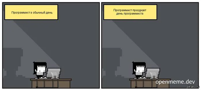 programmer in ordinary day vs programmer celebrating programmer day