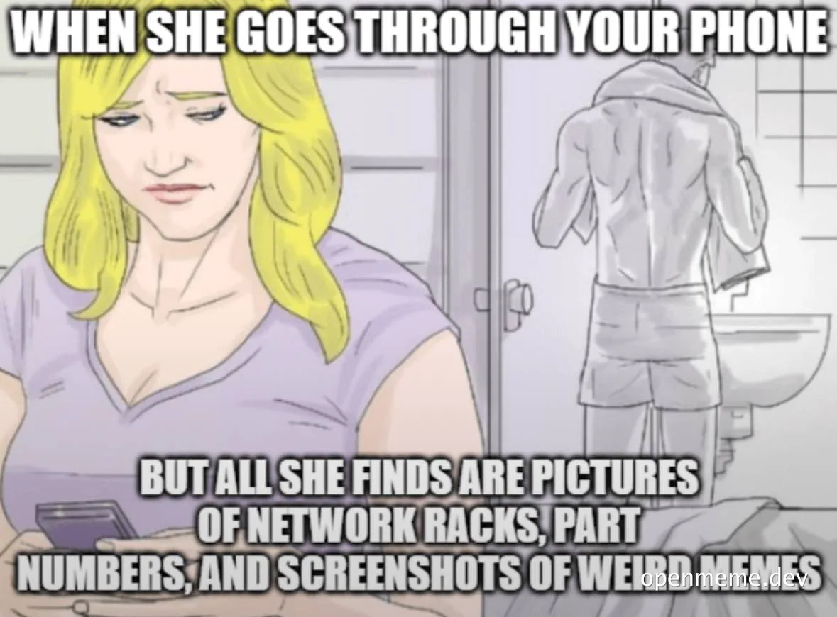Cartoon woman looking through phone with man in bathroom