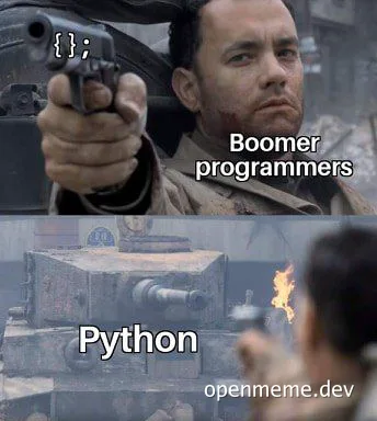Boomer programmers vs Python meme