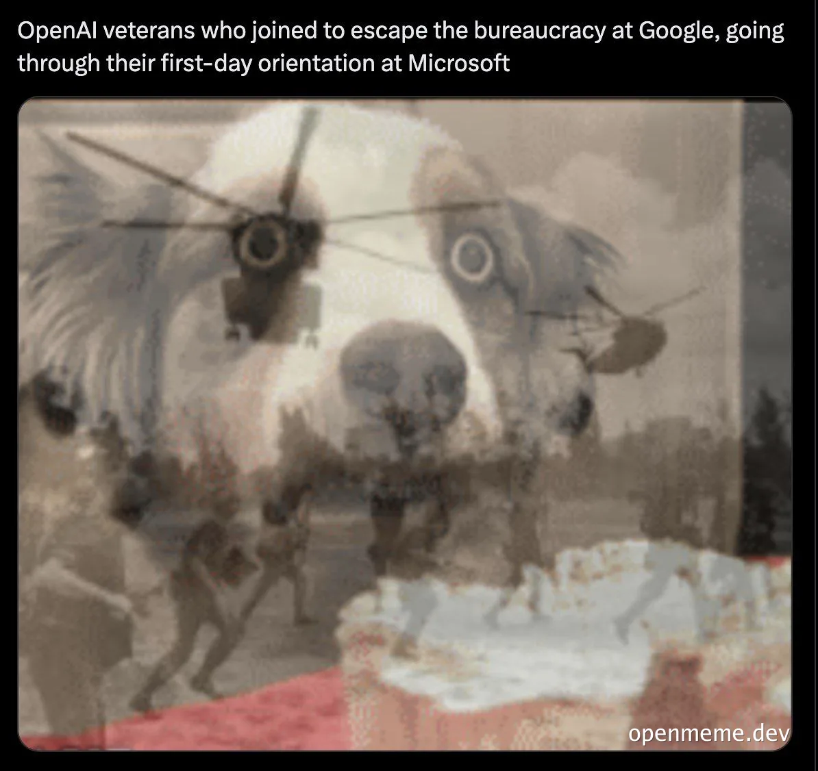 OpenAI veterans meme about bureaucracy at Google and Microsoft