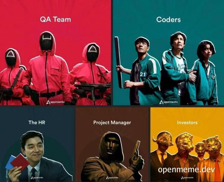 squid game characters in office roles