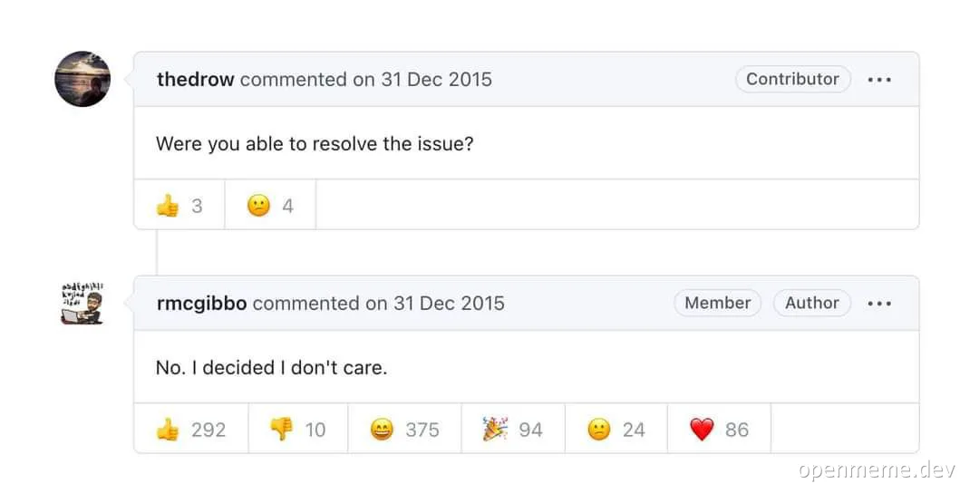 a screenshot of a Stack Overflow comment thread with a popular response