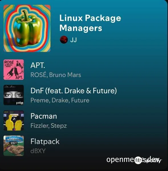 Linux package managers meme