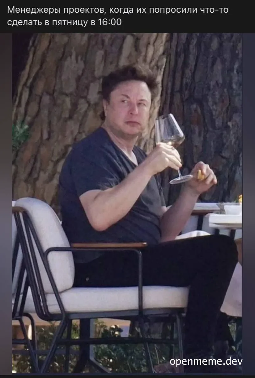Elon Musk sitting with a glass of wine