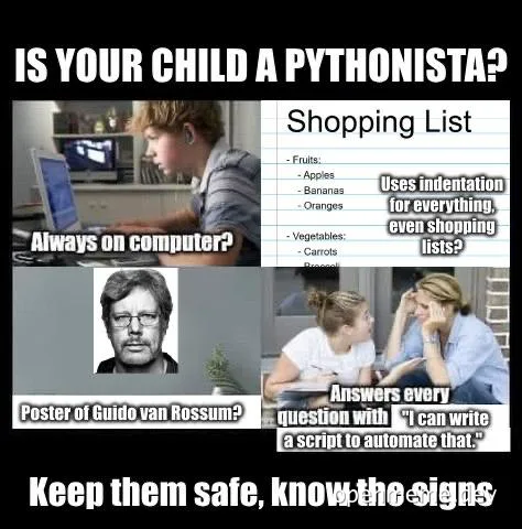 Is your child a Pythonista meme