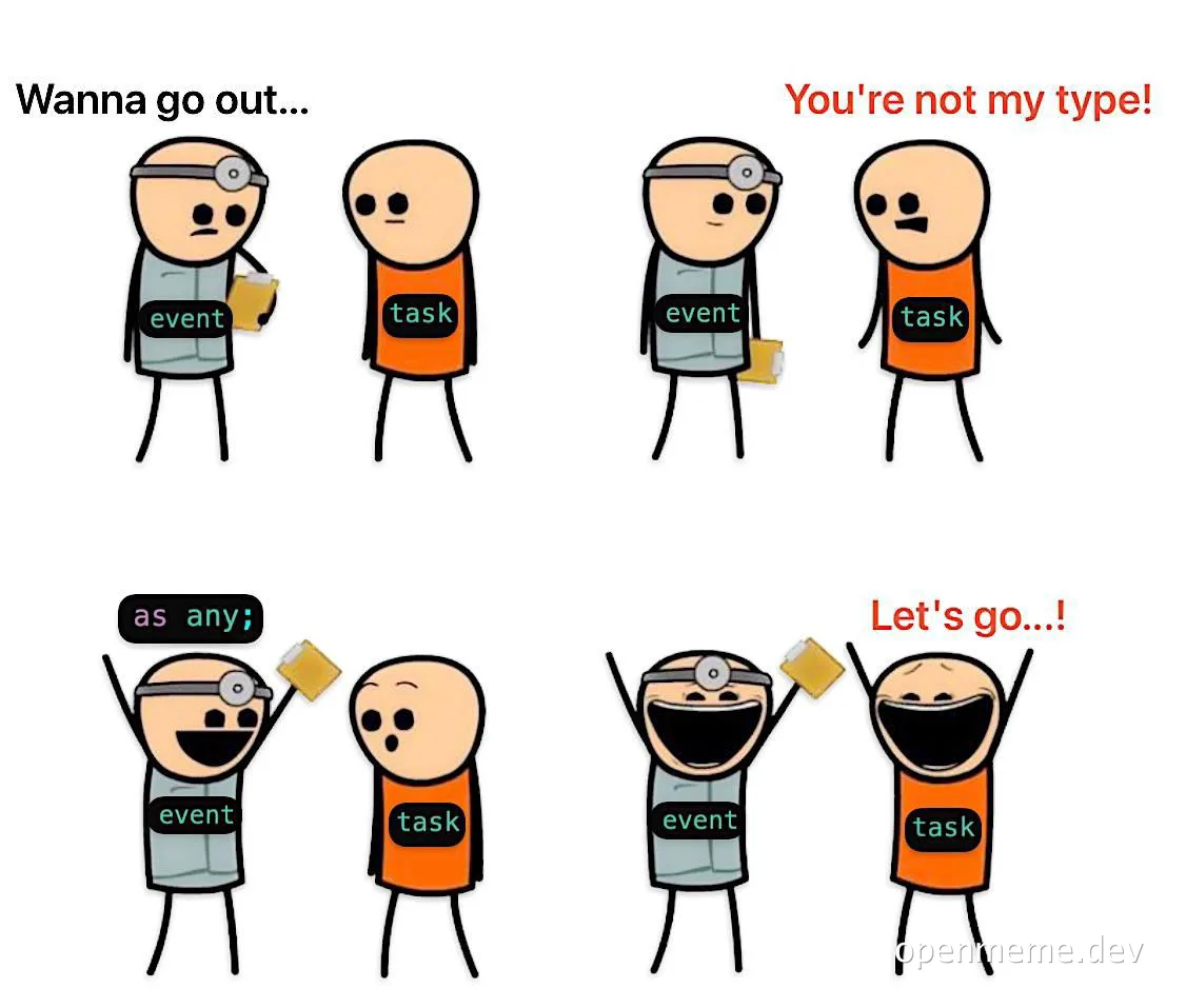 cartoon characters rejecting and accepting social and work tasks